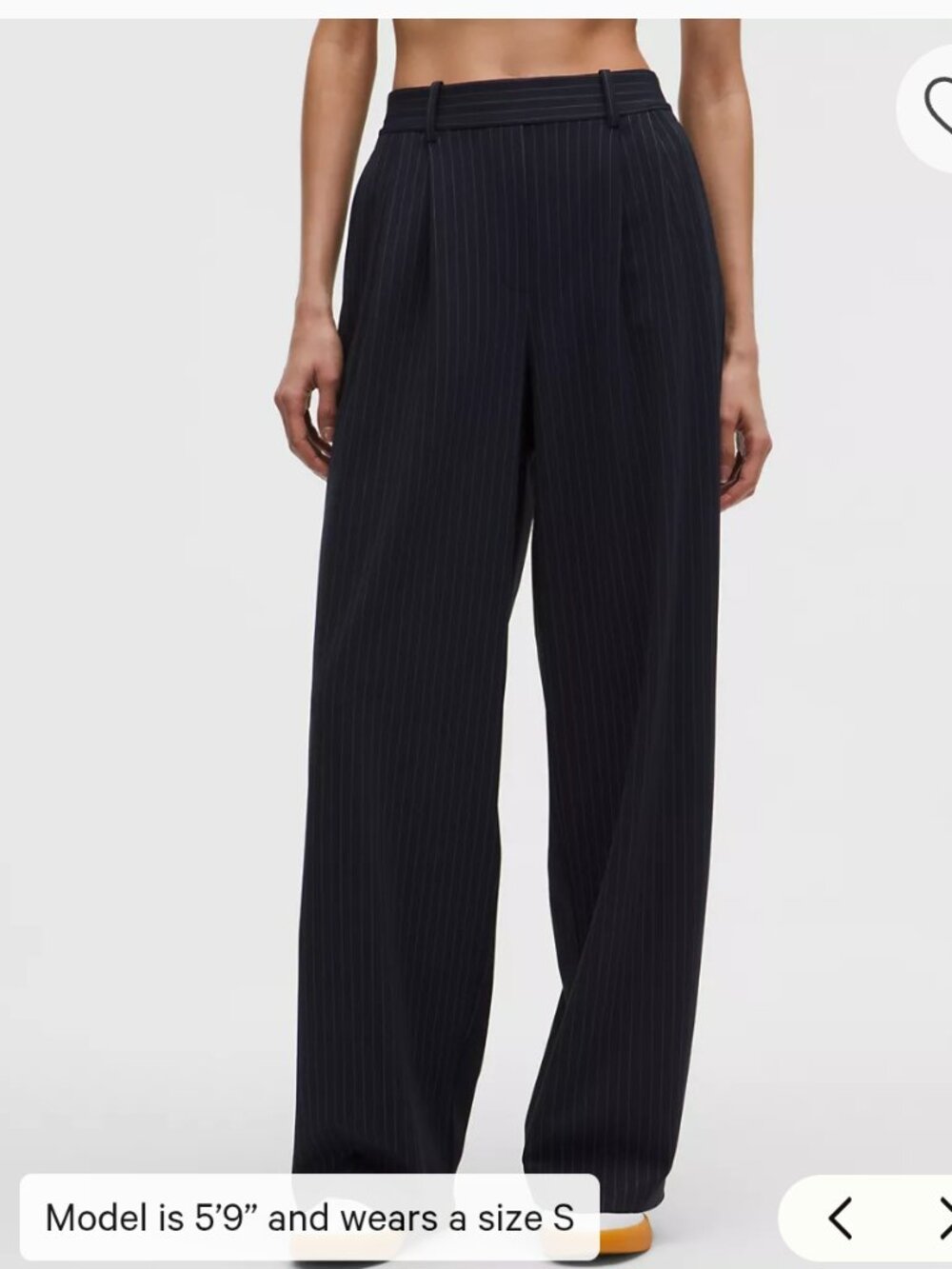 Wide-Leg Pinstripe Trousers - Black - Picture 2 of 9